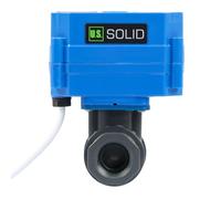 U.S. Solid Valvola a sfera motorizzata in UPVC da 1/2", valvola a sfera elettrica in plastica con porta standard, ritorno automatico a 2 fili, 220 V AC, normalmente chiusa