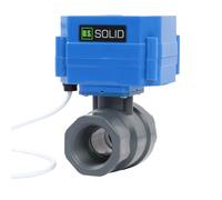 U.S. Solid Valvola a sfera motorizzata in UPVC da 1", valvola a sfera elettrica in plastica con porta standard, ritorno automatico a 2 fili, 9-24 V AC/DC, normalmente aperta