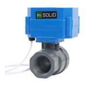 U.S. Solid Valvola a sfera motorizzata in UPVC da 1", valvola a sfera elettrica in plastica con porta standard, ritorno automatico a 2 fili, 9-24 V AC/DC, normalmente chiusa