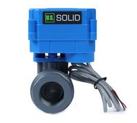 U.S. Solid Valvola a sfera motorizzata in UPVC da 3/4", valvola a sfera elettrica in plastica con porta completa, ritorno automatico a 2 fili, 9-36 V AC/DC, normalmente chiusa