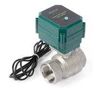U.S. Solid Valvola a sfera motorizzata Smart WiFi intelligente 1-1/4" - Acciaio inox, controllo remoto via app e interruttore manuale, 5 V DC USB, filettatura G