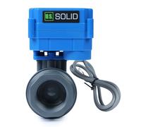 U.S. Solid Valvola a sfera motorizzata UPVC 1" - Valvola a sfera elettrica in plastica con passaggio completo, ritorno auto a 2 fili, 9 - 36 V AC/DC, normalmente chiusa