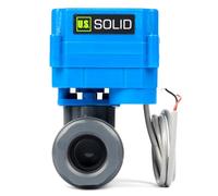 U.S. Solid Valvola a sfera motorizzata UPVC 3/4" - Valvola a sfera elettrica in plastica con passaggio completo, ritorno auto a 2 fili, 85-265 V AC, normalmente chiusa