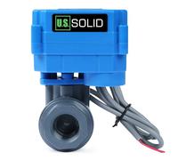 U.S. Solid Valvola a sfera motorizzata UPVC da 1/2" - Valvola a sfera elettrica in plastica con passaggio completo, ritorno auto a 2 fili, 9 - 36 V AC/DC, chiusa senza corrente