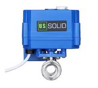 U.S.Solid Valvola a sfera motorizzata - Valvola a sfera elettrica in acciaio inossidabile 1/4 pollice con funzione manuale, porta completa, 9-24 V AC/DC configurazione a rottura positiva 3 fili