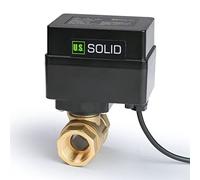 U.S. Solid Valvola a sfera motorizzata - Valvola a sfera in ottone da 1/2" con porta standard, 9-36V AC/DC, configurazione a 2 fili di ritorno automatico, normalmente aperta, filettatura G