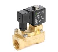 U.S. Solid Valvola a solenoide in ottone 3/8", 220V CA, 0,3-16 bar, normalmente chiusa, guarnizione in Viton, filettatura G - Pilotata