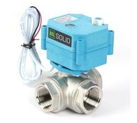 U.S. Solid valvola motorizzata 3 vie acciaio inox, Tipo T, valvola di zona motorizzata funzione manuale, porta standard (3/4", AC110-230 V)