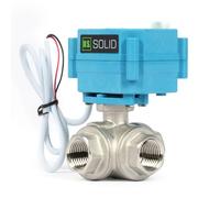 U.S. Solid valvola motorizzata 3 vie acciaio inox, Tipo T, valvola di zona motorizzata funzione manuale, porta standard (1/2", AC110-230 V)