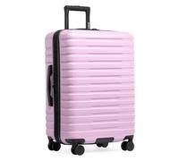 U.S. Traveler Boren, Valigia da viaggio rigida in policarbonato con 8 ruote girevoli, manico in alluminio, Lavanda, Checked-Medium 26-Inch