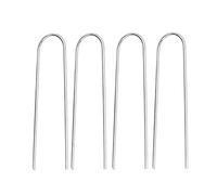 U Shaped Nail Tent Stakes | 4 Pack High Hardness Stainless Steel Garden Pegs | Secure Lawn Fabric/Net/Hose | Ground Staple for Garden & Lawn Supplies