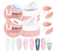 U-Shinein 2 gel per unghie Solid Builder: 5 in 1 non appiccicoso 3D per sculpting Modeling, costruttori e extension per unghie UV/LED manicure fai da te, trasparente e bianco