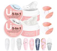 U-Shinein 2 gel per unghie Solid Builder: 5 in 1 non appiccicoso 3D per sculpting Modeling, costruttori e extension per unghie UV/LED manicure fai da te, trasparente + bianco seta