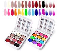 U-Shinein 2-Pack 12 Colors Ombre Gel Nail Polish Kit, For DIY Nail Art