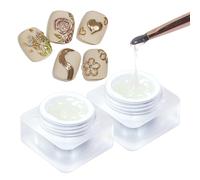 U-Shinein 2 x 8 ml gel per pittura 3D, gel trasparente ragno per nail art, gel per disegno 3D per unghie cromo specchio polvere metallizzata, speciale scultura gel manicure fai da te