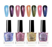 U-Shinein 4 smalti metallizzati a specchio, 7 ml, finitura cromata, effetto lucido a specchio a lunga durata, per manicure riflettente, set A