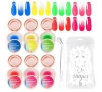 U-Shinein Cushion Gradient Painting Gel Kit 6 Color Ombre Nails Aura Nails Full Coverage Precise Control of Each Dip With Brush Matte Effect Non-Wipe Long Lasting Soak Off UV Led