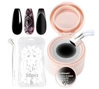 U-Shinein Cushion Gradient Painting Gel, Ombre Nails Aura Nails Full Coverage Precise Control of Each Dip 100pcs Spong & Twzzers Matte Effect Non-Wipe Long Lasting Soak Off UV LED, Set Black