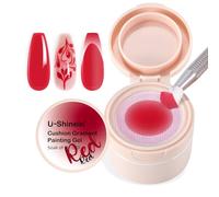 U-Shinein Cushion Gradient Painting Gel, Ombre Nails Aura Nails Full Coverage Precise Control of Each Dip Matte Effect Non-Wip Long Lasting French Manicure Soak Off UV LED DIY Nail Art