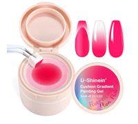 U-Shinein Cushion Gradient Painting Gel, Ombre Nails Aura Nails Full Coverage Precise Control of Each Dip 100pcs Spong & Grabbing Pen Matte Effect Non-Wipe Long Lasting Soak Off UV LED Set 24