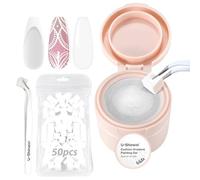 U-Shinein Cushion Gradient Painting Gel, Ombre Nails Aura Nails Full Coverage Precise Control of Each Dip 100pcs Spong & Grabbing Pen Matte Effect Non-Wipe Long Lasting Soak Off UV LED, set bianco