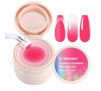 U-Shinein Cushion Gradient Painting Gel, Ombre Nails Aura Nails Full Coverage Precise Control of Each Dip 100pcs Spong & Grabbing Pen Matte Effect Non-Wipe Long Lasting Soak Off UV LED Set 23