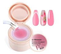 U-Shinein Cushion Gradient Painting Gel, Ombre Nails Aura Nails Full Coverage Precise Control of Each StrokeLong Lasting French Manicure Soak Off UV LED DIY Nail Art Rosa