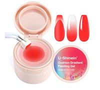 U-Shinein Cushion Gradient Painting Gel, Ombre Nails Aura Nails Full Coverage Precise Control of Each Dip 100pcs Spong & Grabbing Pen Matte Effect Non-Wipe Long Lasting Soak Off UV LED Set 21