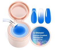 U-Shinein Cushion Gradient Painting Gel, Ombre Nails Aura Nails Full Coverage Precise Control of Each Dip 100pcs Spong & Grabbing Pen Matte Effect Non-Wipe Long Lasting Soak Off UV LED Set 22