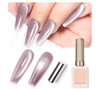 U-Shinein Gatto Eye Gel per unghie, olografico Shimmer Cat UV Polish Ice Pink Cat Eye Gel,Jelly Crystals Cat Eye Gel UV Soak Off UV Nail Polish with Magnetic Stick for Nail Art, 15 ml