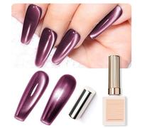 U-Shinein Gatto Eye Gel per unghie, olografico Shimmer Cat UV Polish Night Purple Cat Eye Gel UV Soak Off UV Nail Polish with Magnetic Stick for Nail Art 15ml