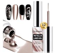 U-Shinein Gel per pittura metallica, nail art 3D Mirror Effect Gel per nail art, gel dipinto, per manicure fai da te, colore oro rosa chiaro