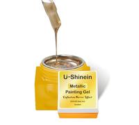 U-Shinein Gel per pittura metallizzata, 8 ml, smalto per unghie in metallo verniciato in metallo, smalto gel per disegno a specchio, lucido fai da te, nail art manicure, dorato