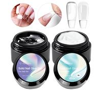 U-Shinein Gel solido per unghie da 10 ml, gel per unghie in tinta unita, gel per unghie acriliche, pressa su colla solida, gel solido per nail art manicure Glue Gel, Need Longer Cure