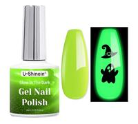 U-Shinein Glow in the Dark Gel Polish, Luminous Green Fluorescent Neon Colors, Glow in the Dark Effect, Halloween Nail Home Salon Manicure for DIY Nail Art Polish for Women 10ml