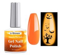 U-Shinein Glow in the Dark Gel Polish, Luminous Orange Fluorescent Neon Colors, Glow in the Dark Effect, Halloween Nail Home Salon Manicure for DIY Nail Art Polish for Women 10ml