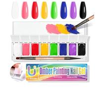 U-Shinein Gradient Painting Gel, 16 colori Ombre Gel Polish Nail Polish with 100pcs Nail Sponges & 4 Claws Metal Grabber for French Manicure DIY Nail Art Set A5