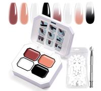 U-Shinein Gradient Painting Gel, 4 colori Ombre Gel Polish Nail Polish with 50pcs Nail Sponges & 4 Claws Metal Grabber for French Manicure DIY Nail Art Set D