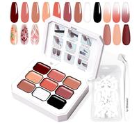 U-Shinein Gradient Painting Gel, 9 colori Ombre Gel Polish Nail Polish with 100pcs Nail Sponges & 4 Claws Metal Grabber for French Manicure DIY Nail Art Set E