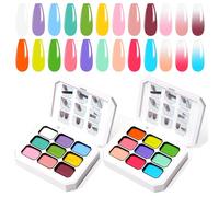 U-Shinein Gradient Painting Gel, 9 colori Ombre Gel Polish Nail Polish with 100pcs Nail Sponges & 4 Claws Metal Grabber for French Manicure DIY Nail Art Set 83