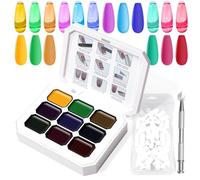 U-Shinein Gradient Painting Gel, 9 colori Ombre Gel Polish Nail Polish with 100pcs Nail Sponges & 4 Claws Metal Grabber for French Manicure DIY Nail Art Set Y