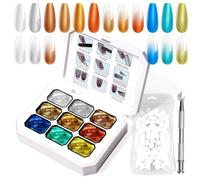 U-Shinein Gradient Painting Gel, 9 colori Ombre Gel Polish Nail Polish with 100pcs Nail Sponges & 4 Claws Metal Grabber for French Manicure DIY Nail Art Set Q