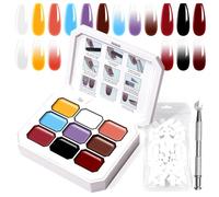 U-Shinein Gradient Painting Gel, 9 colori Ombre Gel Polish Nail Polish with 100pcs Nail Sponges & 4 Claws Metal Grabber for French Manicure DIY Nail Art Set K