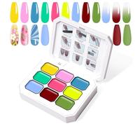 U-Shinein Gradient Painting Gel, 9 colori Ombre Gel Polish per unghie Ombre Nails, French Manicure fai da te, palette A1