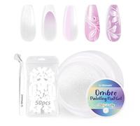 U-Shinein Ombre Gel Polish Set Nail Polish Set Colorful Painting Nail Gel con 50 Sponges & 4 Claws Metal Grabber per nail art fai da te #12 Pearl White