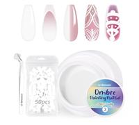 U-Shinein Ombre Gel Polish Set Nail Polish Set Colorful Painting Nail Gel con 50 Sponges & 4 Claws Metal Grabber per Nail Art fai da te #03 White
