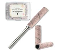 U-Shinein Piccoli nastri abrasivi per trapano per unghie, 50 pezzi super lunghi per trapano per unghie, con punta mandrino da 3,1 mm, grana 240, per unghie acriliche e gel, rosa