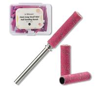 U-Shinein Piccoli nastri abrasivi per trapano per unghie, 50 pezzi super lunghi per trapano per unghie, con punta mandrino da 3,1 mm, grana 240, per unghie acriliche e gel, rosso rosa
