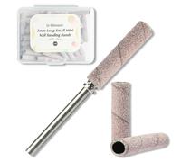 U-Shinein Piccoli nastri abrasivi per trapano per unghie, 50 pezzi super lunghi per trapano per unghie, con punta mandrino da 3,1 mm, grana 180, per unghie acriliche e gel, rosa