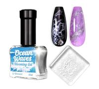 U-Shinein Smalto per unghie in gel Blooming, effetto marmo, per nail art, colore argento, watercolor argento, con effetto di diffusione magica, per creare il motivo delle unghie, Soak of UV/LED, 12 ml